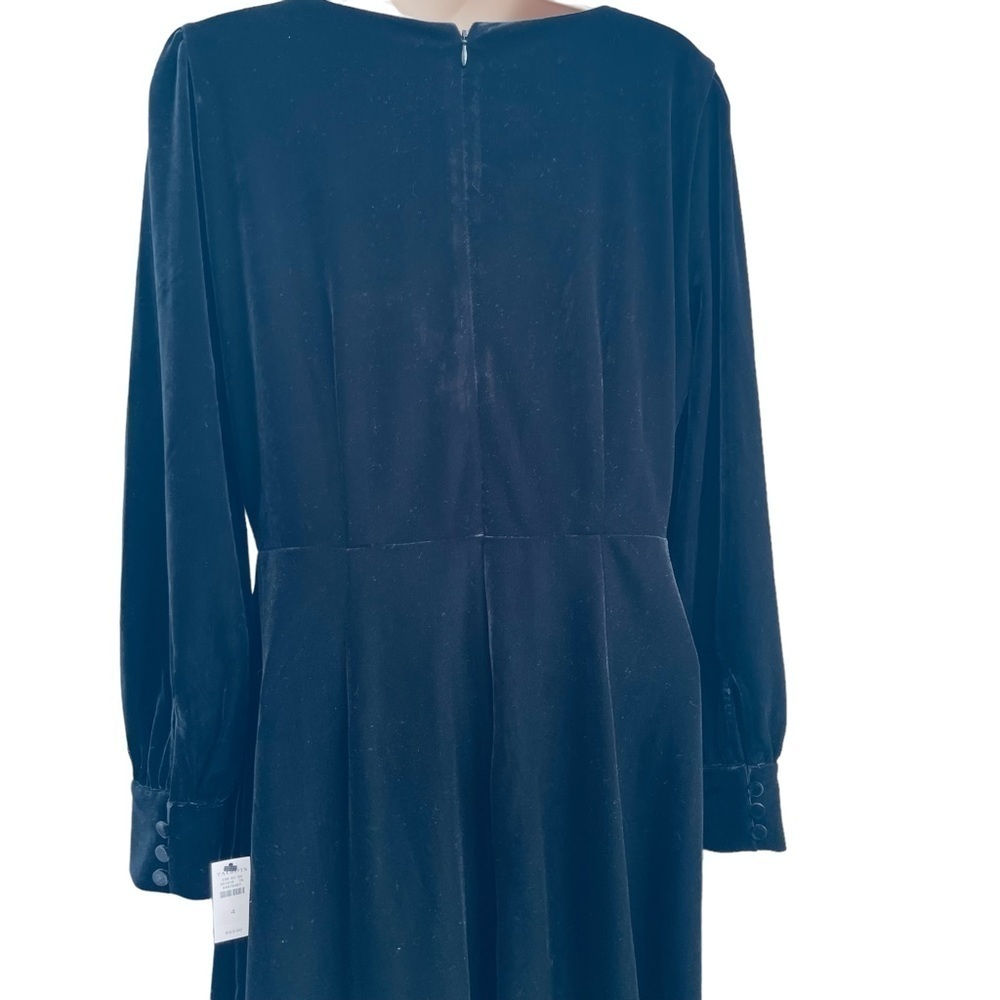NWT Talbots Black Velvet Midi Dress 4 | Romantic 90s Holiday Evening Dress 8888 - Picture 8 of 10